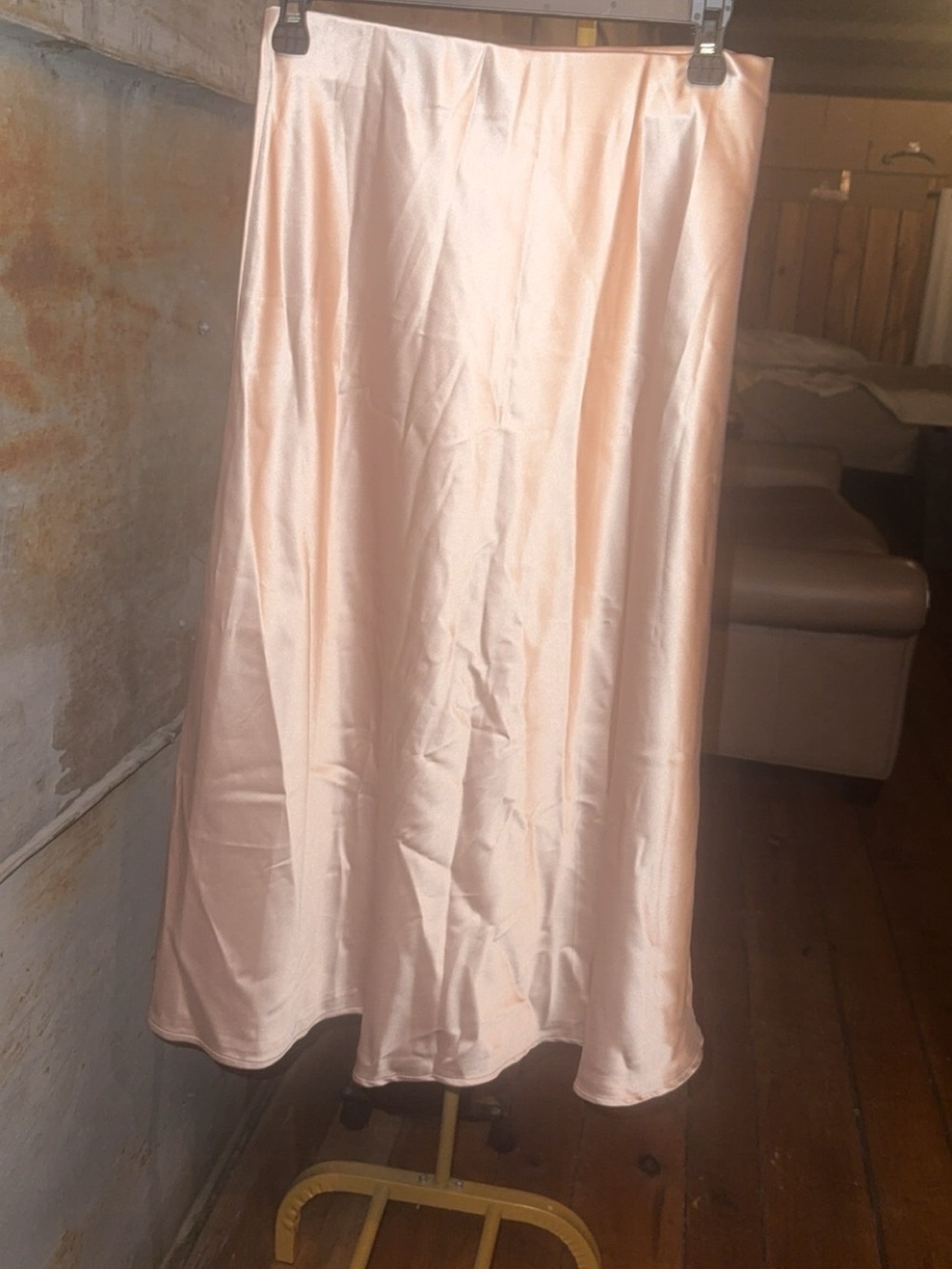 Satin Slip Skirt in Cream